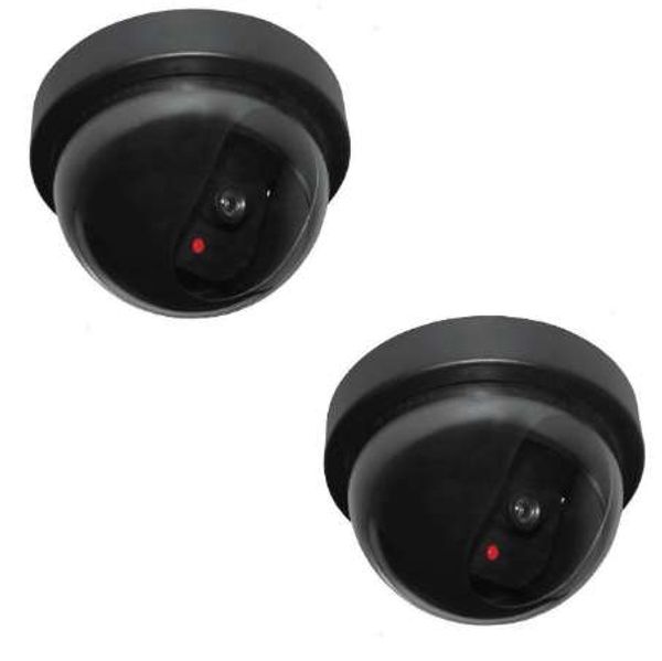 

2 x dummy round fake camera with led outdoor indoor security cctv