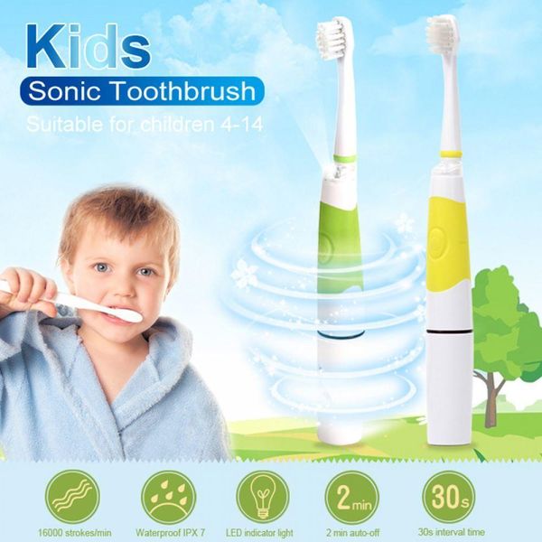 

sonic electric toothbrush kids battery tooth brush with white led 3 replace tooth brush head for children age 4+ sg618 new