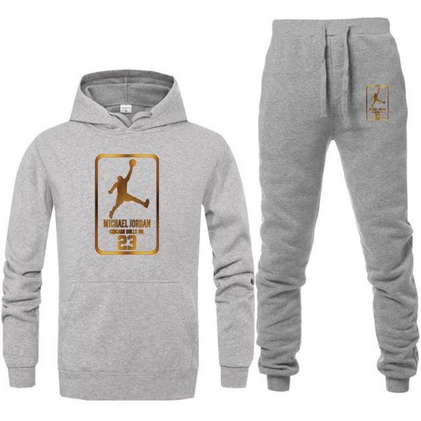 

wholesale autumn men'ss sets hoodies pants two pieces sets casual tracksuit male casual sweatshirt fitness trouser, Gray