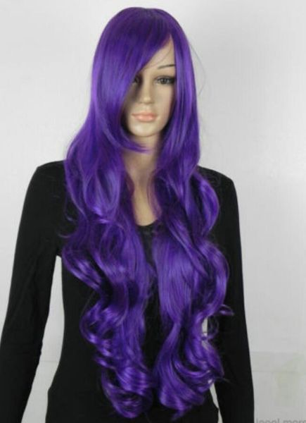 Wig Ll Usps To Usa Russia Wholesale New Dark Purple Long Curly Cosplay Women Wig 150320 W01078 C0321 Men Wigs Ladies Wigs From Zhe89897 36 17