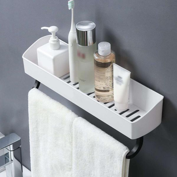 

40cm bathroom shelf kitchen wall shelves shampoo shower basket storage rack towel bar robe hooks bathroom accessories