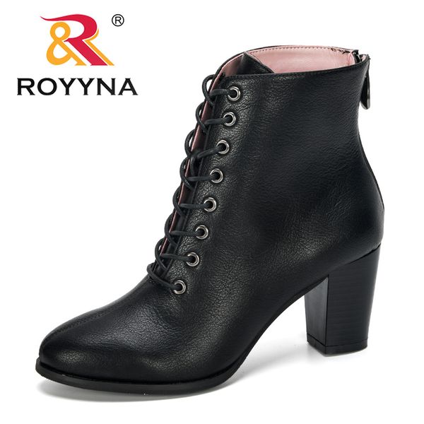 

royyna 2019 new designers microfiber boots female autumn shoes women boots ankle women booties bota feminimo botas mujer, Black