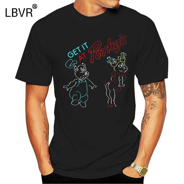 

porkys retro 80 comedy movie mens funny t-shirts hip hop streetwear tshirts homme humour t shirts brand t-shirt for men, White;black