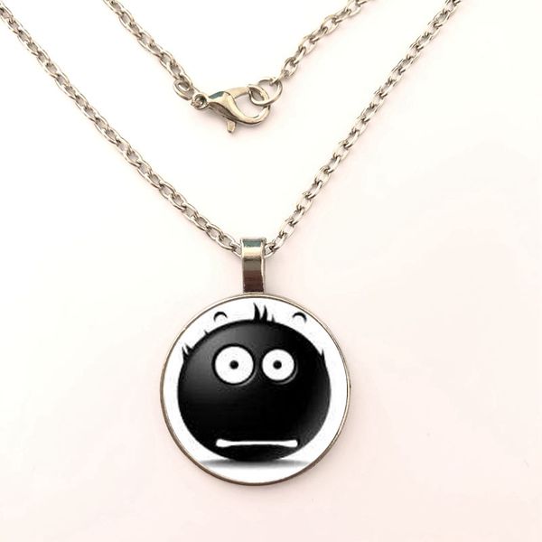 

2019 new surprised expression galaxy glass pendant necklace silver chain jewelry women gifts