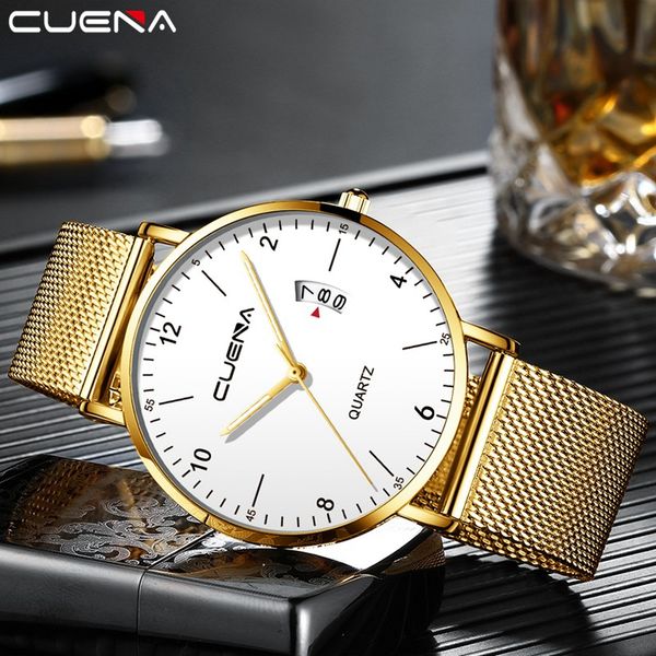 

ultra-thin men's watch 2019 new fashion cuena watches simple business men quartz watches male clock relogio masculino, Slivery;brown