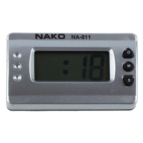 

nako car home silver tone digital lcd desk wall clock