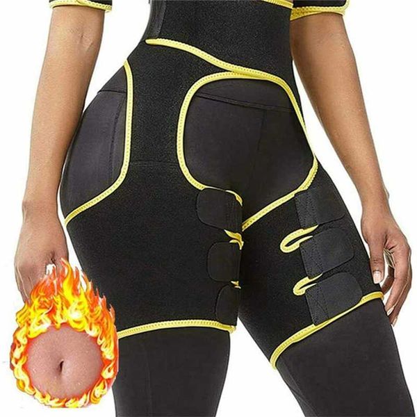 

hip shaper hips neoprene sauna waist training device and hip thigh decorator can wrap body shaper compression pants women, Black;blue