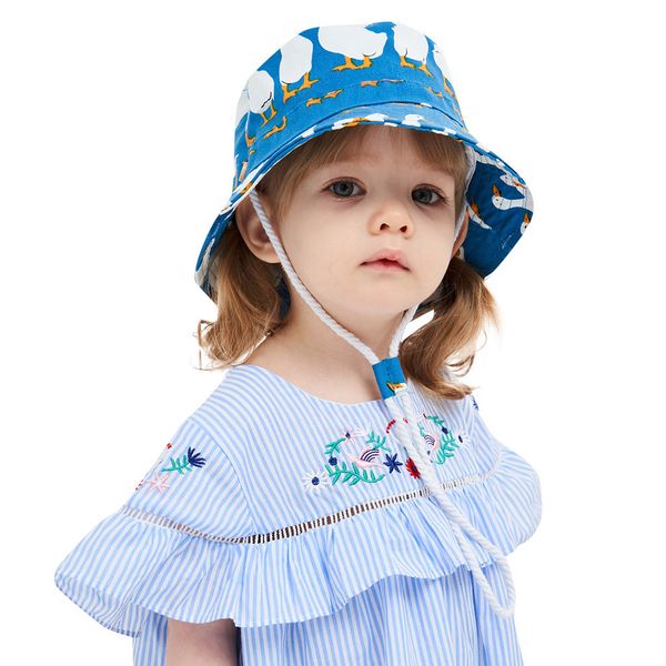 

fashion knot baby hat candy color cotton beach adjustable chin strap sun protection bucket hat l1127, Yellow