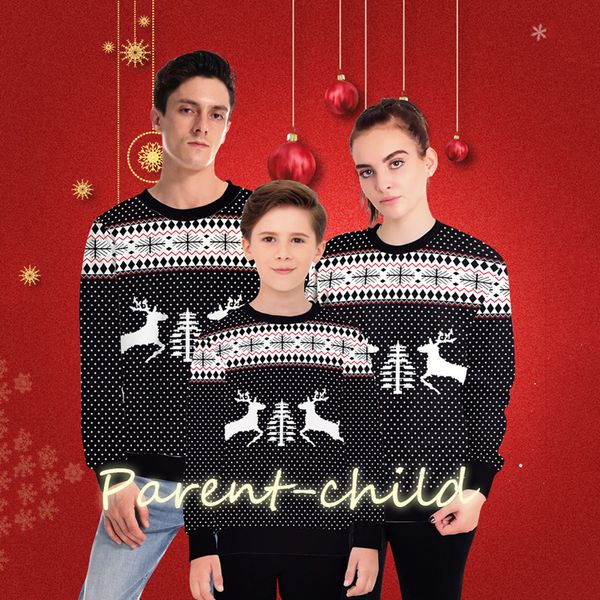 

women 3d print polka dot christmas xmas sweatshirt pullover family matching black friday deals sudaderas para mujer #y2