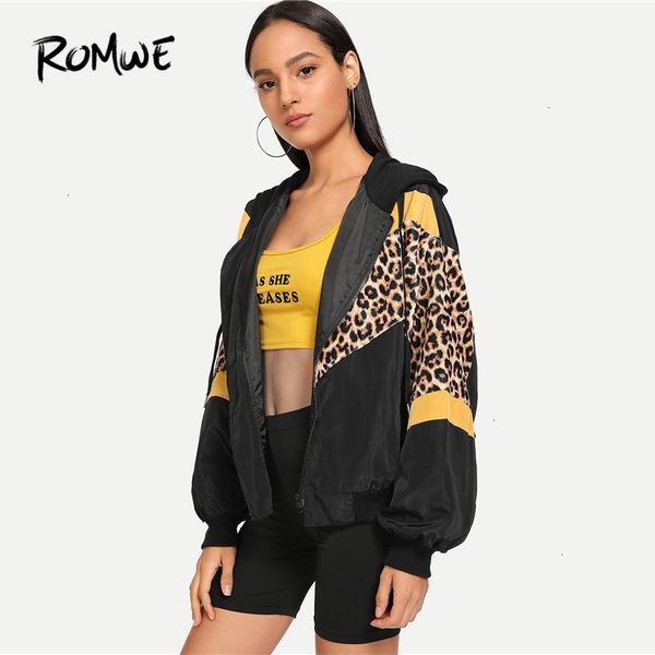 

jacket woman women designer coat print leopard hooded regular jacket women autumn clothing sporty and female up hoodie outerwear, Black;brown