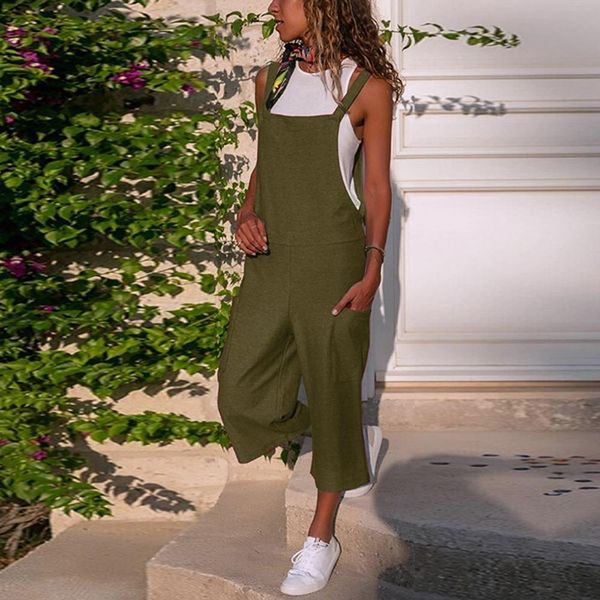 

spring autumn jumpsuit ladies sleeveless dungarees loose cotton linen long playsuit party jumpsuit harajuku women clothing, Black;white