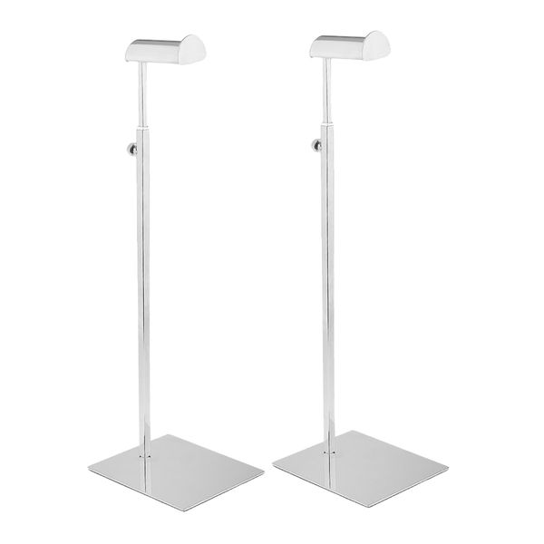 

2pcs stainless steel adjustable height handbag display stand rack bags purse shelf steel hanger scarf organizer stand for retail store