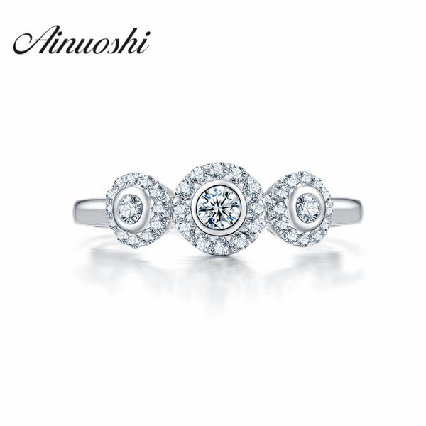 

ainoushi new vintage engagement rings for women sona nscd anillos de compromiso wedding his and hers promise ring ring y200107, Slivery;golden