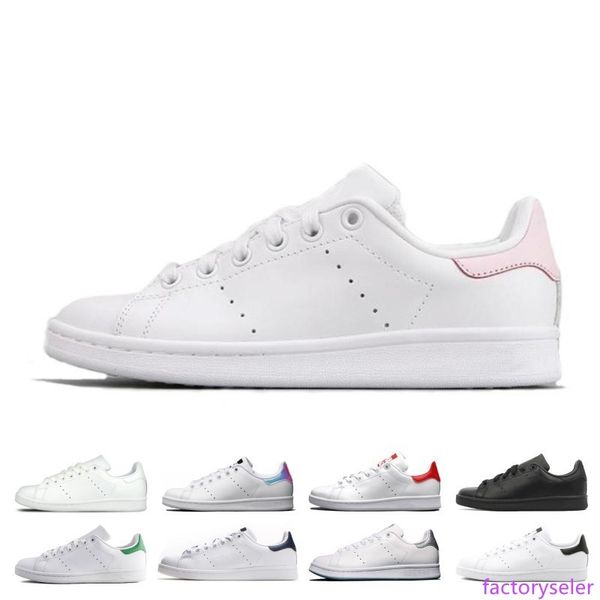 

2019 designer smith men women casual shoes green black white blue red pink silver mens stan fashion leather shoe flats sneakers size 36-44