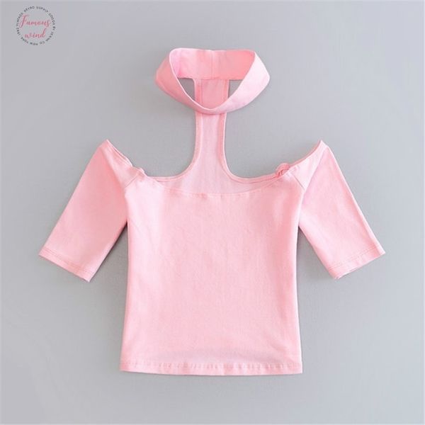 

2020 brand new summer women t shirts short sleeve hollow out tees for women crop camis female t shirts halter, White