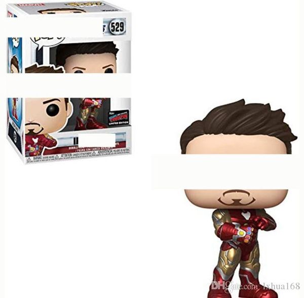 

kawaii kawaii funko pop steel tony action figure 529# movie peripheral hand-made toy decoration doll model for kids toy