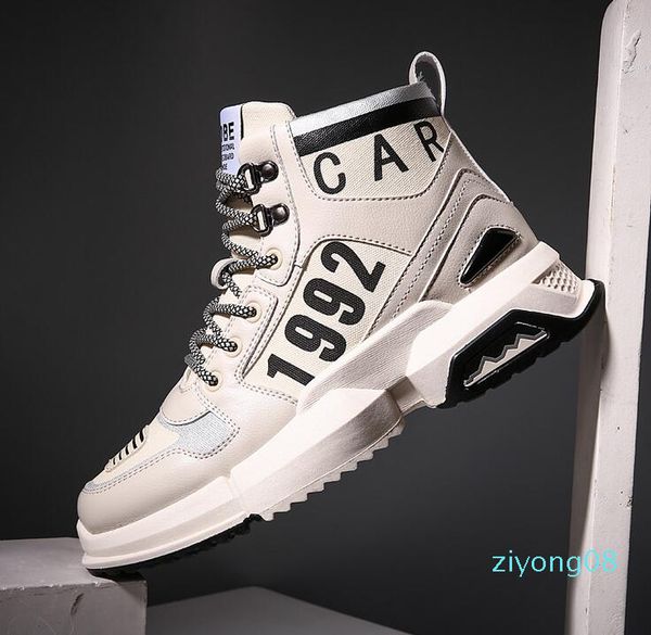 

new pattern leisure sports shoes thick bottom and high band personality men's single shoes z08, Black