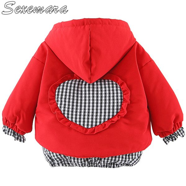 

sexemara new stitching lattice back love girl coat 2018 female children's clothing, Blue;gray