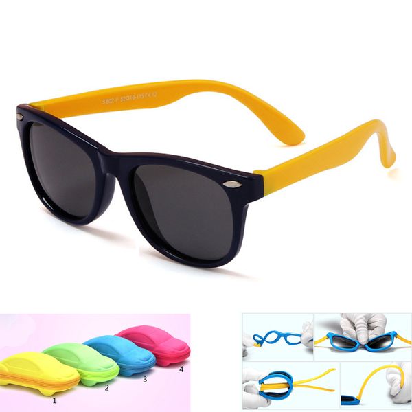 

with case children hd polarized sunglasses kids sunglasses polaroid sun glasses for girls boys baby glasses retro eyewear, White;black