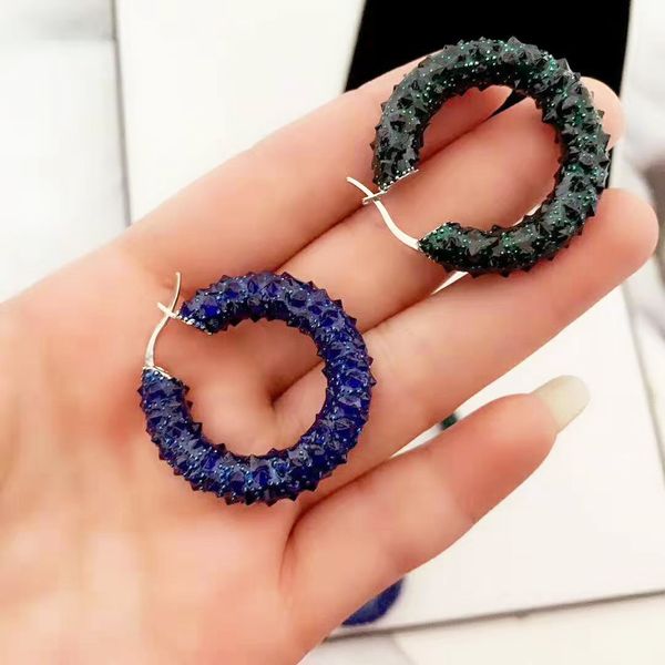 

fashion luxury jewelry designer earrings 925 silver needle circle crystal women earrings temperament personality wild earrings