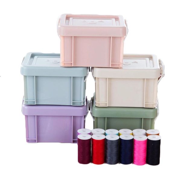 Multi -Funktionsspeicherboxen Kits Bunte tragbare Haushaltsnadelfäden Box Set Sewing Kit DIY Tool 5 7bx C.
