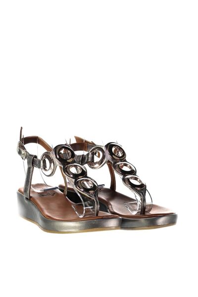 

pearl genuine leather copper female sandals 120130005435, Black