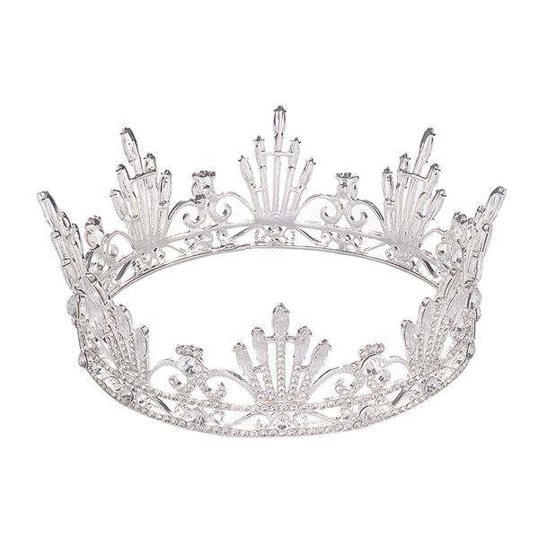 

eseres sparkly silver crystal tiara bridal diadem princess headpiece wedding headbands, Golden;white