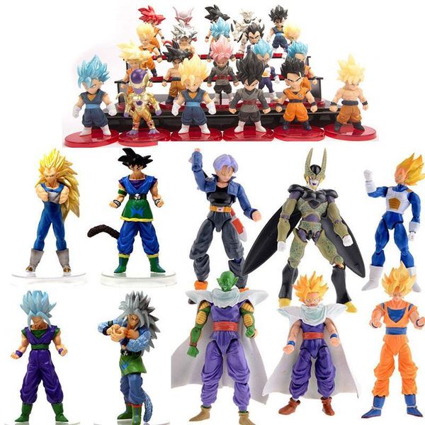

anime 8 16 21pcs dragon ball z goku figures super saiyan figure toy set dragon ball trunks zamasu son gohan trunks gift toys y191105