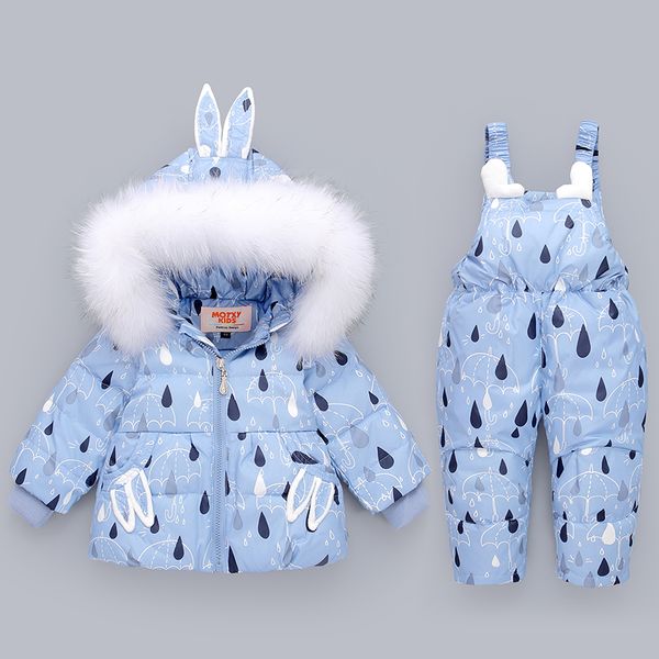 

children winter clothing set kids down jackets for girls boys thick warm outdoor parkas infant jumpsuit snowsuit baby clothing, White