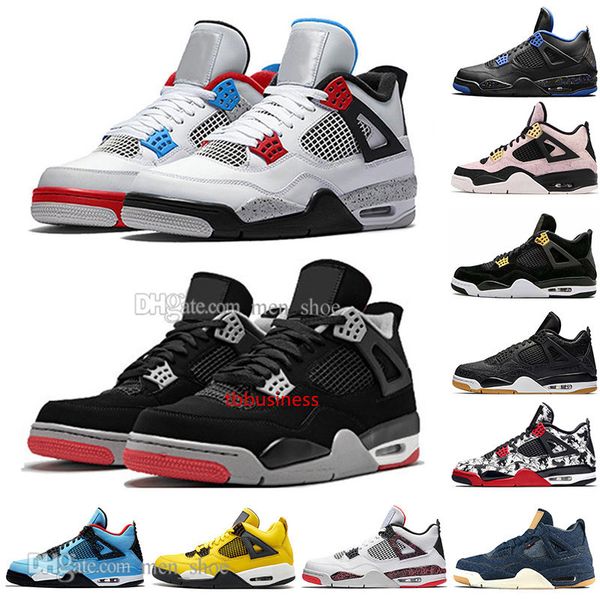 

new bred 4 4s what the cactus jack laser wings mens basketball shoes denim blue eminem pale citron men sports designer sneakers