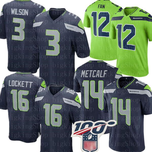 

3 russell wilson seattle jersey seahawk 14 dk metcalf jersey 16 tyler lockett 54 bobby wagner 12th fan 49 shaquem griffin kam chancellor, Black;red