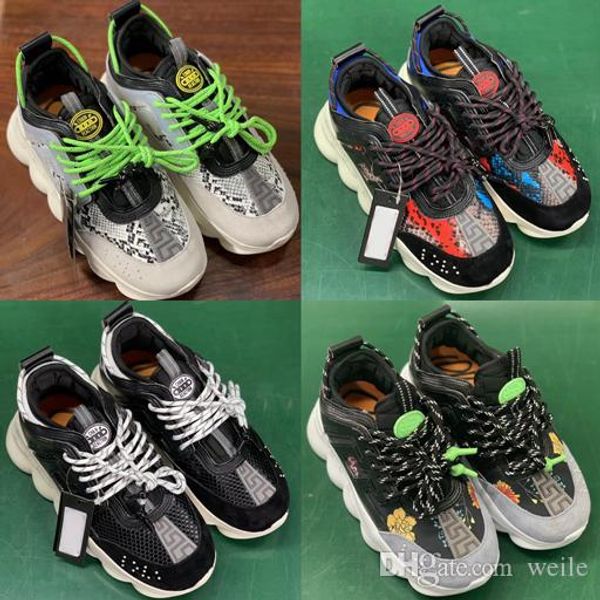 

2020 new color chain reaction mens womens luxury designer sneakers platform vintage men sport trainers casual zapatos chaussures shoes 36-45
