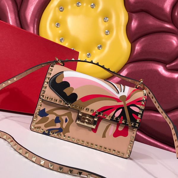 

luxury designer bags purses designer wallet fashion new style genuine leather three-dimensional butterfly totem rivet bags