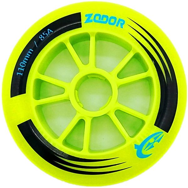 

110mm 100mm 90mm] 85a yellow green inline speed skates wheel zodor grip racing marathon wheels, 2 pieces/set