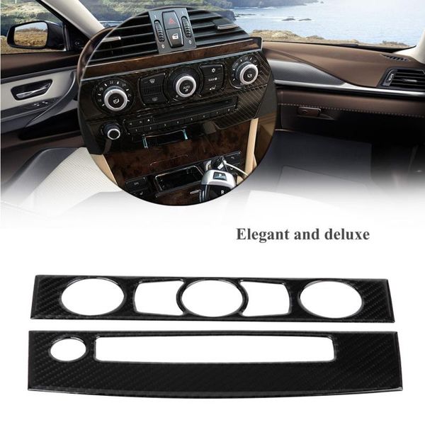 

углеродного волокна lhd автомобиля интерьер передний кондиционер выход cd управления рама крышка отделка для e60 5series (2004-2007 / 2008-2