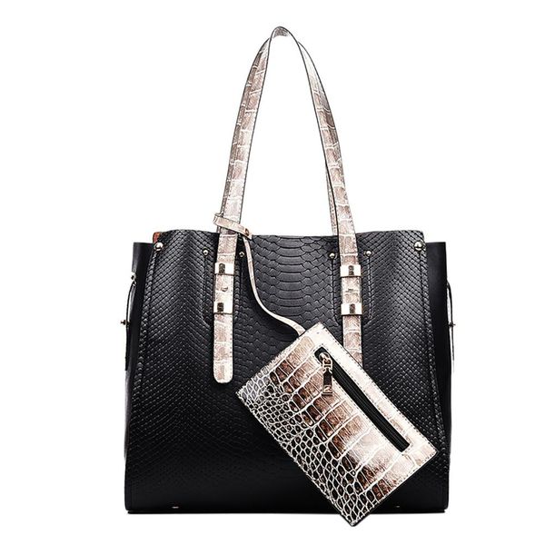 

2pc molave female soft pu women handbag trendy classic 2019 latest wild snakeskin bag over the shoulder bag z26