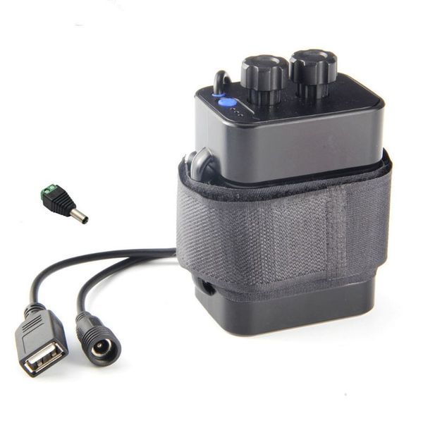 

6x 18650 li-ion battery waterproof cycling 8.4v pack case box cover with dc and usb interface for cellphone led lamp