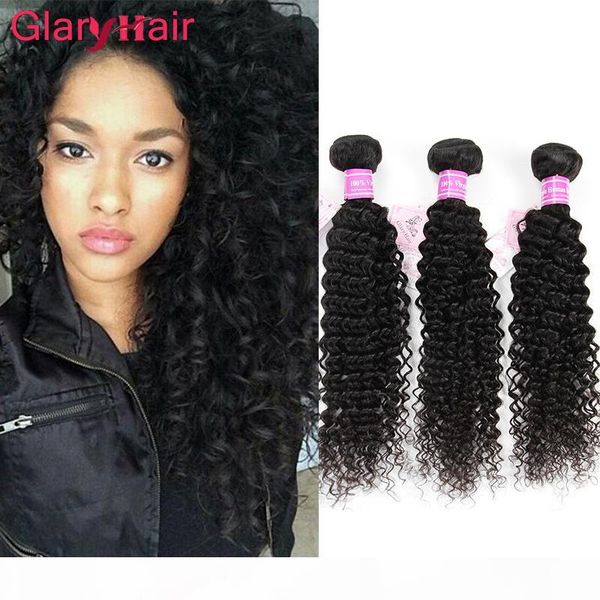 

glary hair products mink brazilian kinky curly virgin hair bundle deals mongolian kinky curly human hair weave extensions 6 pcs fashion item, Black