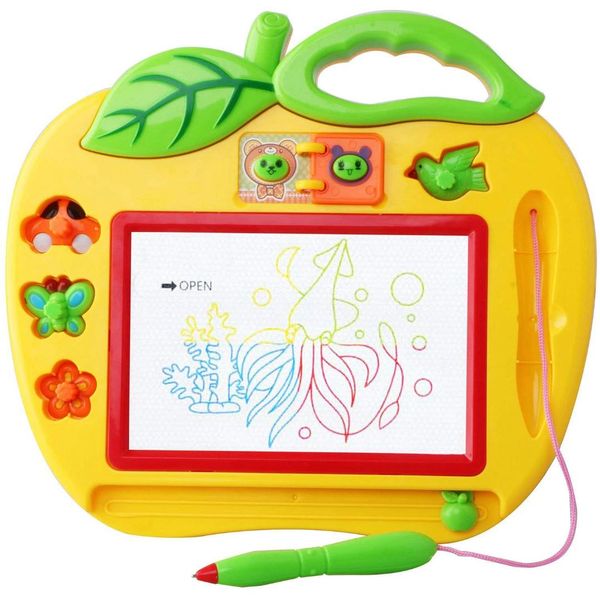 

new kids drawing board magnetic with stamps magic slate board educational toys for graffiti drawing colorful +pen 25*22cm