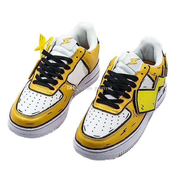 

basketball skate sports shoes cute pikachu forced 1s 07 low se girl boy lightning design men woman designer trainer sneakers