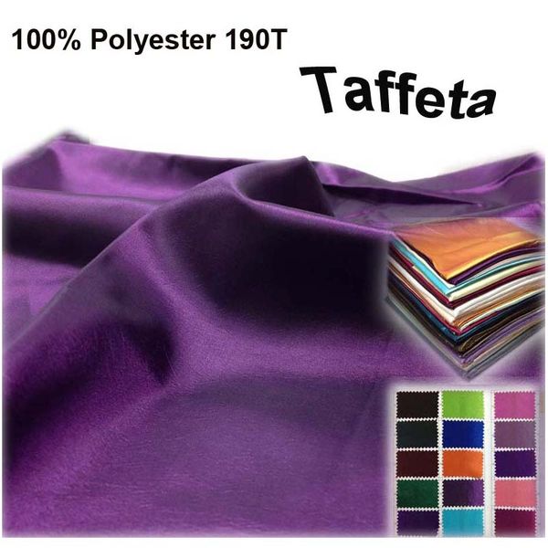 

polyester 190t taffeta fabric,width:150cm,1 lot(10 meters),plain dyed wedding party dress stage decorate sewing material cloth, Black;white