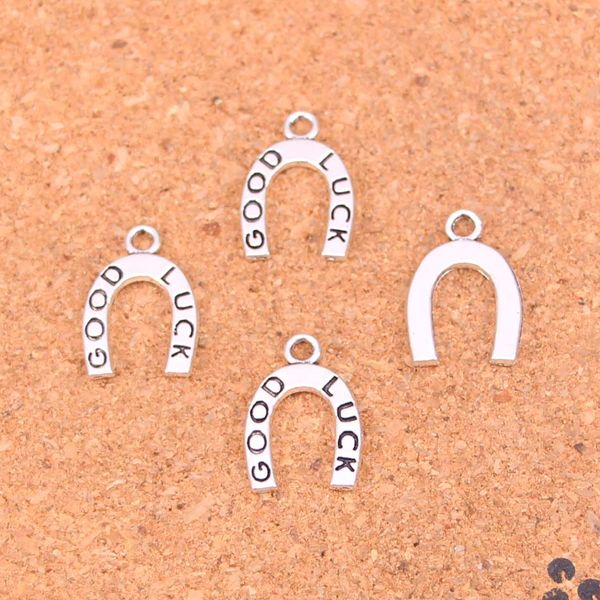 159pcs Charms Lucky Horseshoe İyi Şans Antik Gümüş Kaplama Yapılır DIY El Yapımı Tibet Gümüş Takı 17*12mm