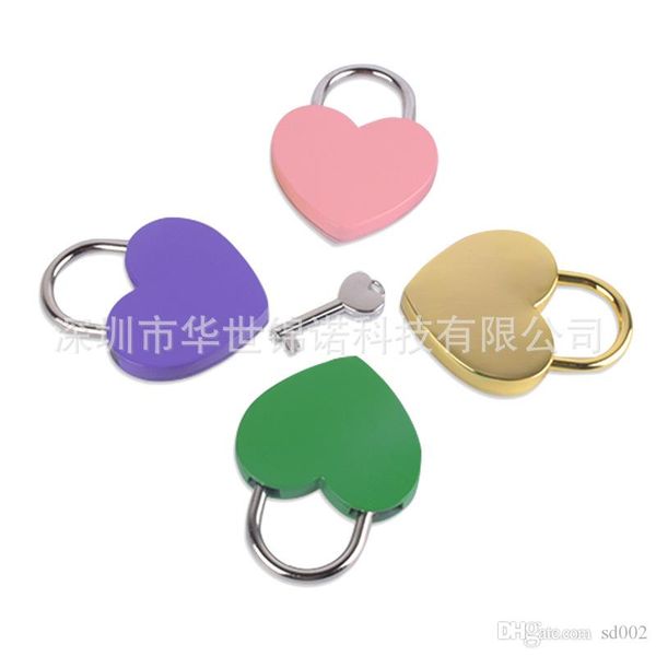 

sh heart shaped concentric lock metal mulitcolor key padlock gym toolkit package door locks building supplies k5677