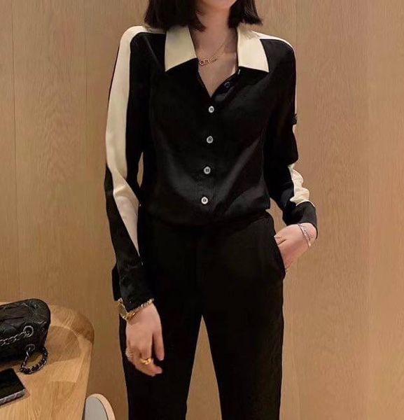 

2020 summer luxury чан real silk outfit дизайнерский бренд insta fashion luxury блуза поло вскользь высокого качества роскошная для женщин, White