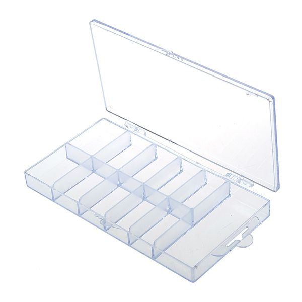 

2 false nail art 100 tips compartments storage box case, Silver
