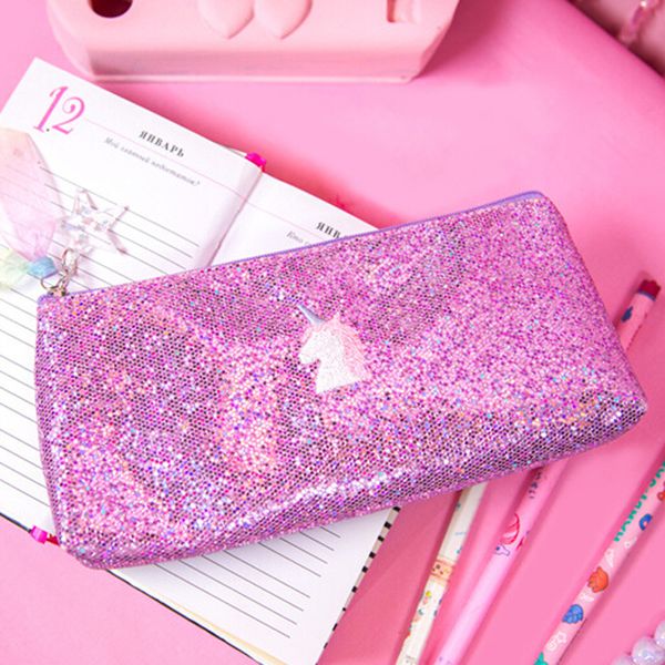 

cute harajuku sequins embroidery mini makeup bag laser bag student pencil case pouch cosmetic pencil bags