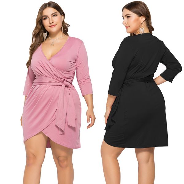 

женский дизайнер сплошного цвета сексуального банкет платье v-образный вырез с длинным рукавом бедра раскола платье matk 2c09, Black;gray