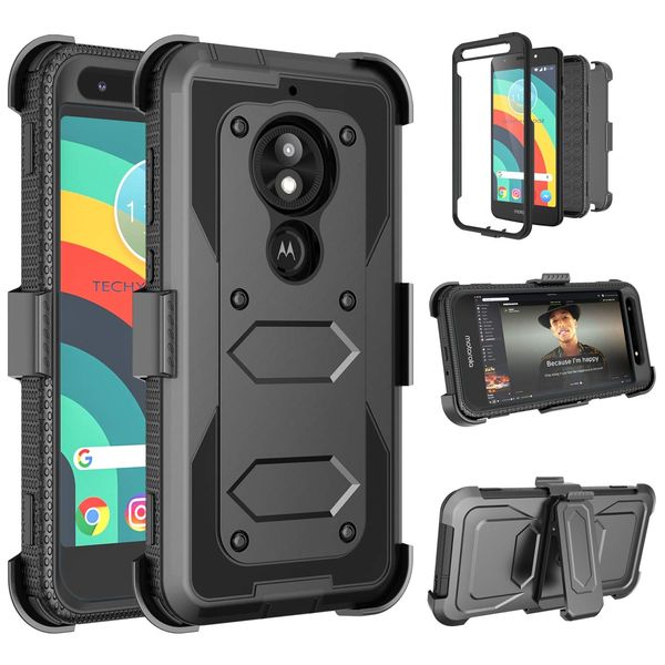 Für LG Stylo 6 V60 ThinQ K51 V50 G8 LV5 K10 K40 2019 Heavy Duty stoßfest Holster drehbar Gürtelclip drehbarer Kickstand Defender Handyhülle