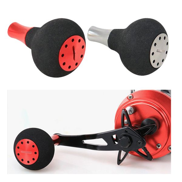 

2 pieces red+gray eva fishing reel handle knob modification power knob