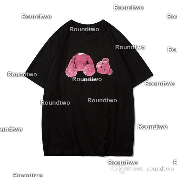 

2020 20ss обезглавленный медведь печати ладони футболка мужчины женщины пара лето повседневная уличная футболка дизайнер футболка, White;black